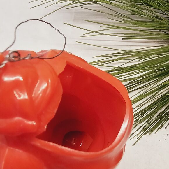 Vintage 1950's Irwin Christmas Santa Claus Candy Container Ornament Hard Plastic - Picture 7 of 9